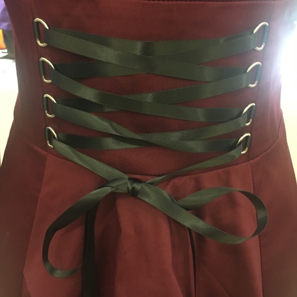 🍷 Lace Up Ruffled Jacket Burgundy🍷 - Picture 7 of 8